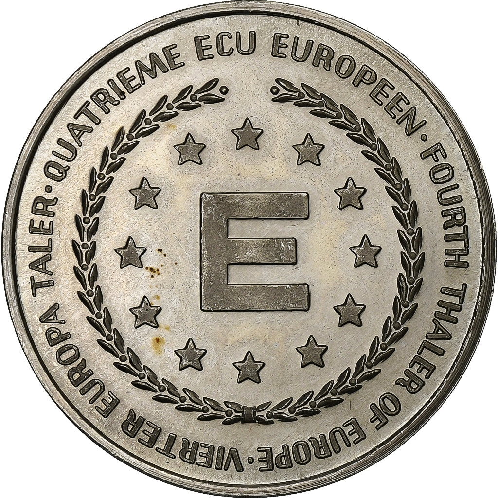 France, Médaille, Winston Churchill, Quatrième Ecu Européen, Argent, TTB+