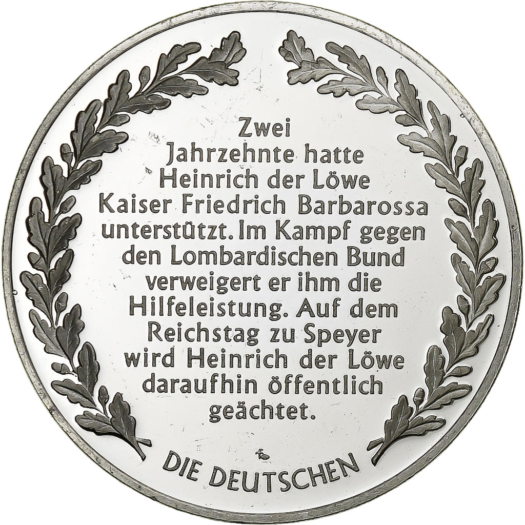 Allemagne, Médaille, Heinrich der Löwe wird Geächtet, Argent, TTB+