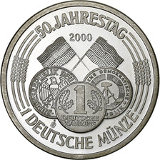 Deutschland, Medaille, 50 Jahrestag 1 Deutsche Münze, 2000, Silber, UNZ