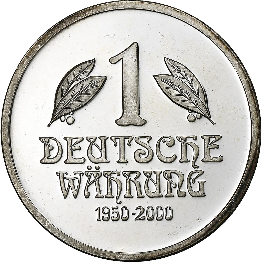 Germania, medaglia, 50 Jahrestag 1 Deutsche Münze, 2000, Argento, SPL