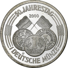 Deutschland, Medaille, 50 Jahrestag 1 Deutsche Münze, 2000, Silber, VZ+