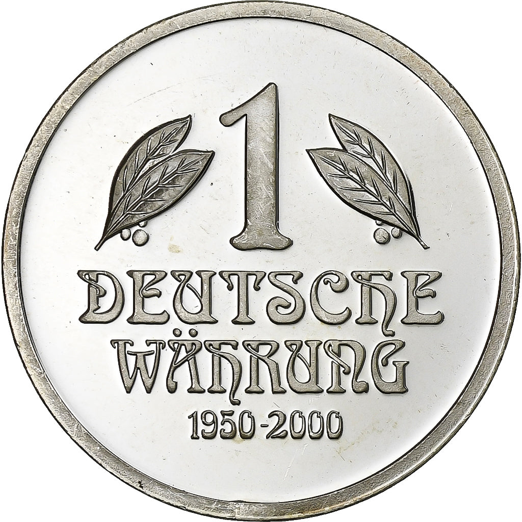 Allemagne, Médaille, 50 Jahrestag 1 Deutsche Münze, 2000, Argent, SUP+