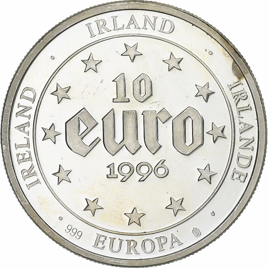 Ireland, 10 Euro, Europa, 1996, Silver, AU(55-58)