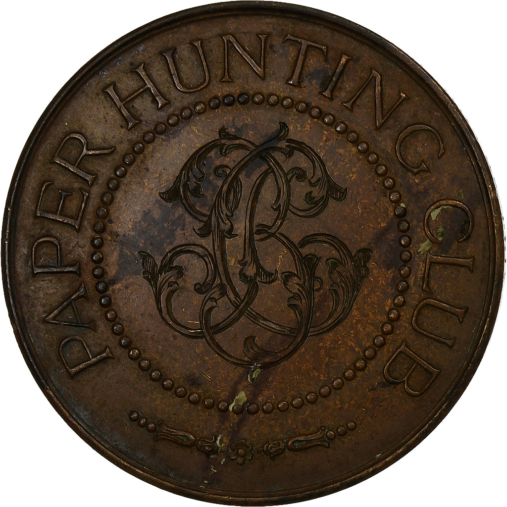 France, Medal, Paper Hunting Club, 1888, Bronze, Huot, EF(40-45)