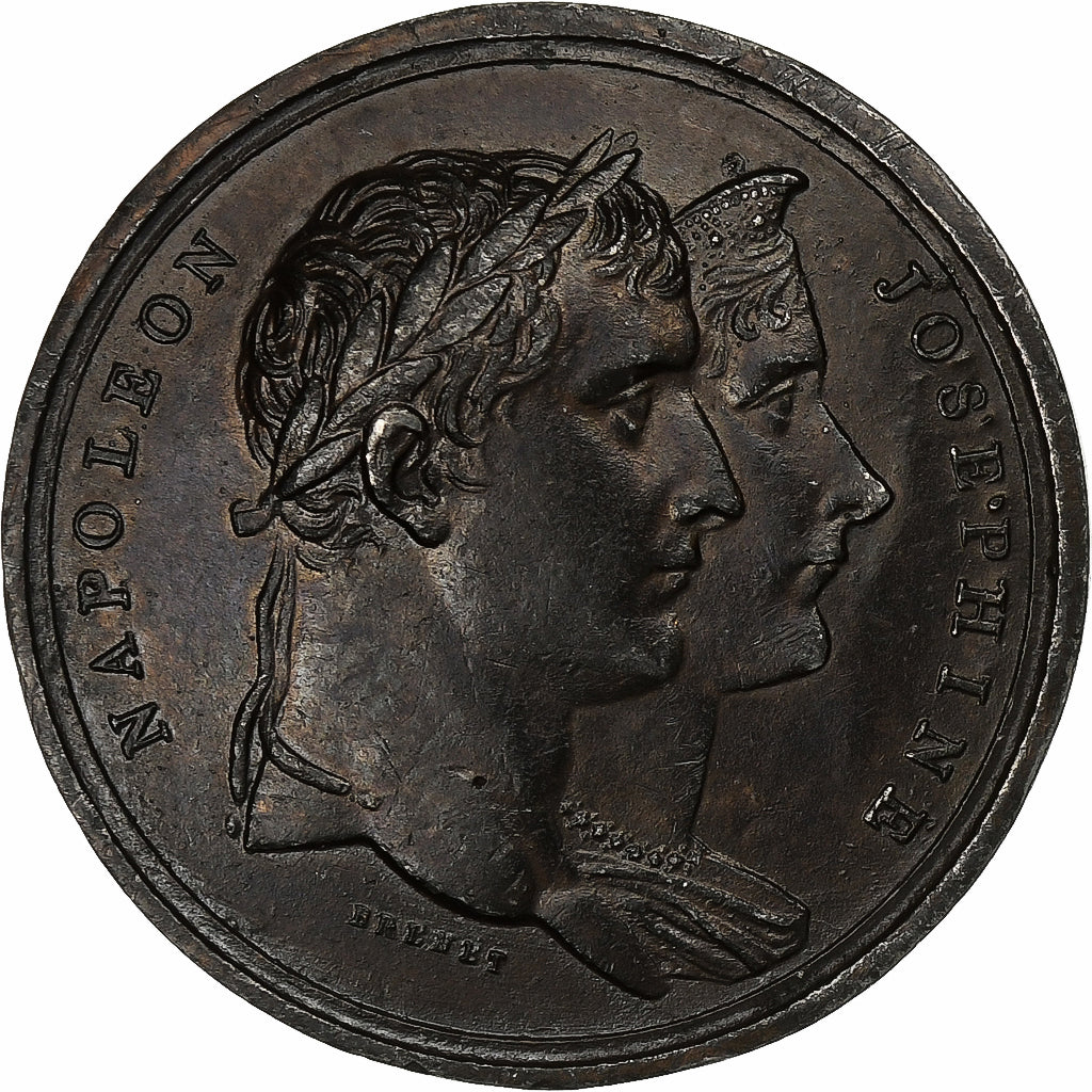 Francia, medaglia, Napoléon Ier, Fêtes du Couronnement, 1804, Bronzed Tin
