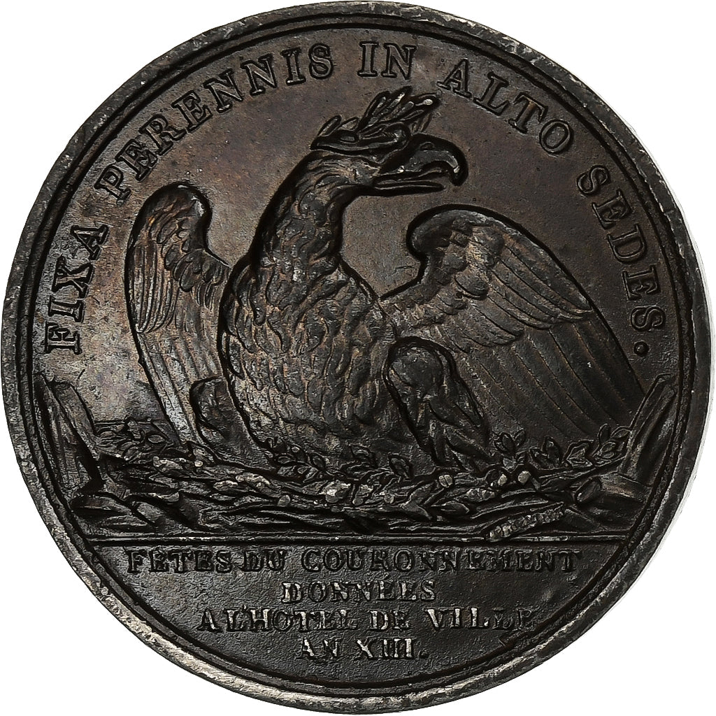 Francia, medaglia, Napoléon Ier, Fêtes du Couronnement, 1804, Bronzed Tin