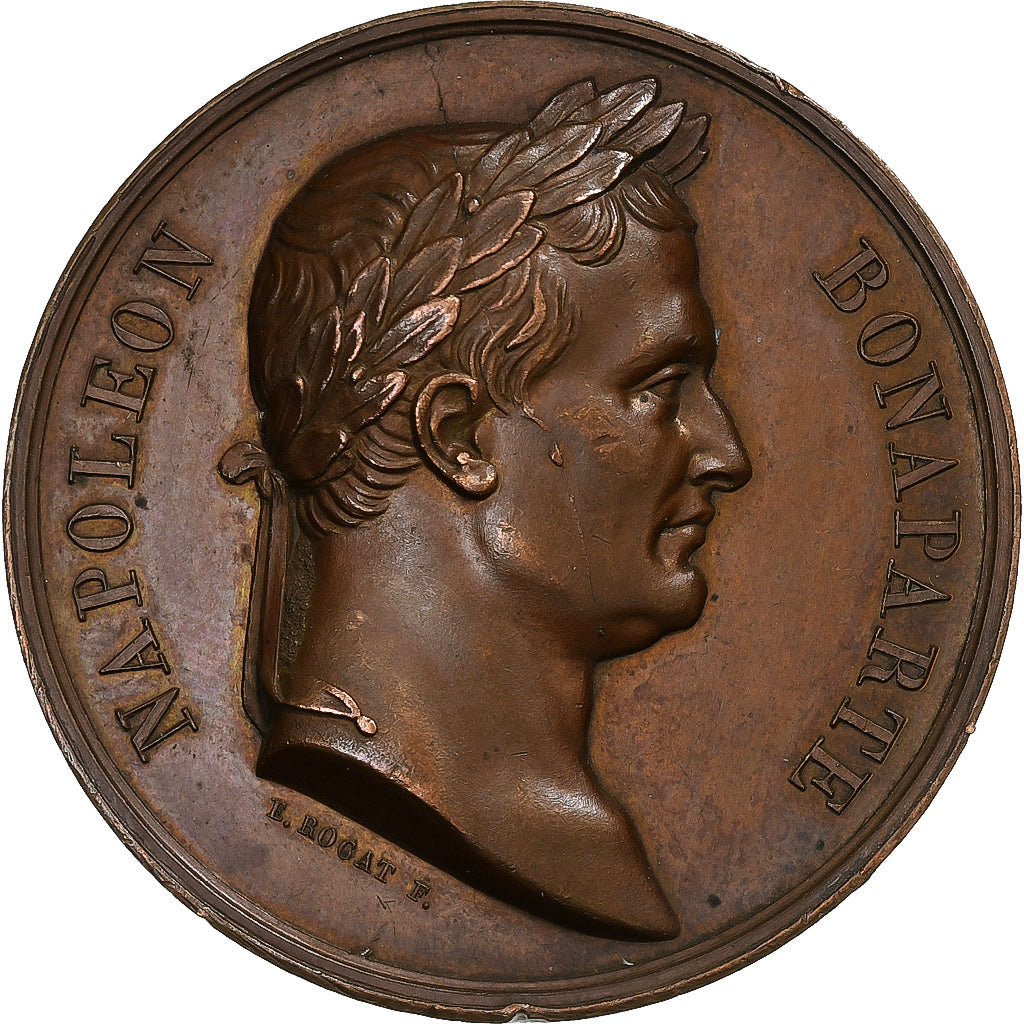 France, Medal, Napoléon Bonaparte, Bataille de Waterloo, 1815, Bronze, Rogat