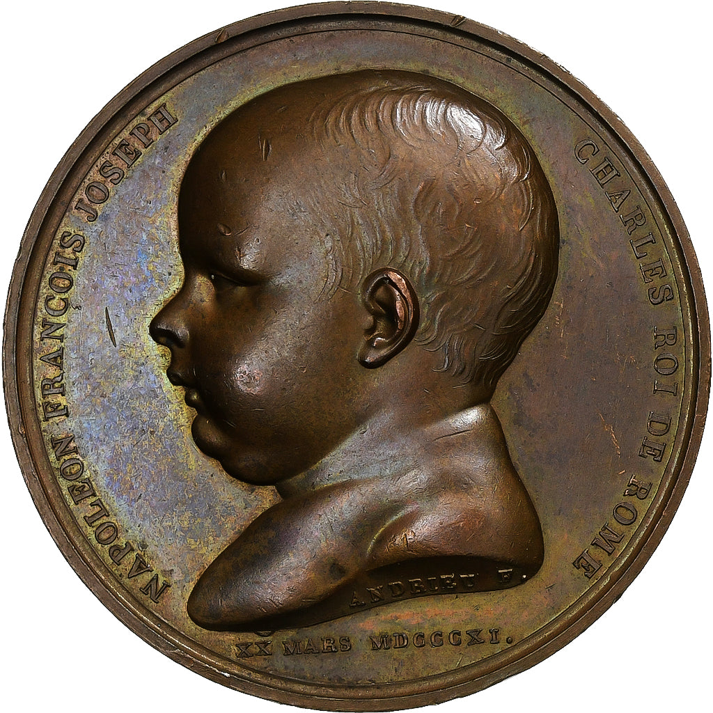Francja, medal, Napoleon Ier , Naissance du Roi de Rome, 1811, Brązowy