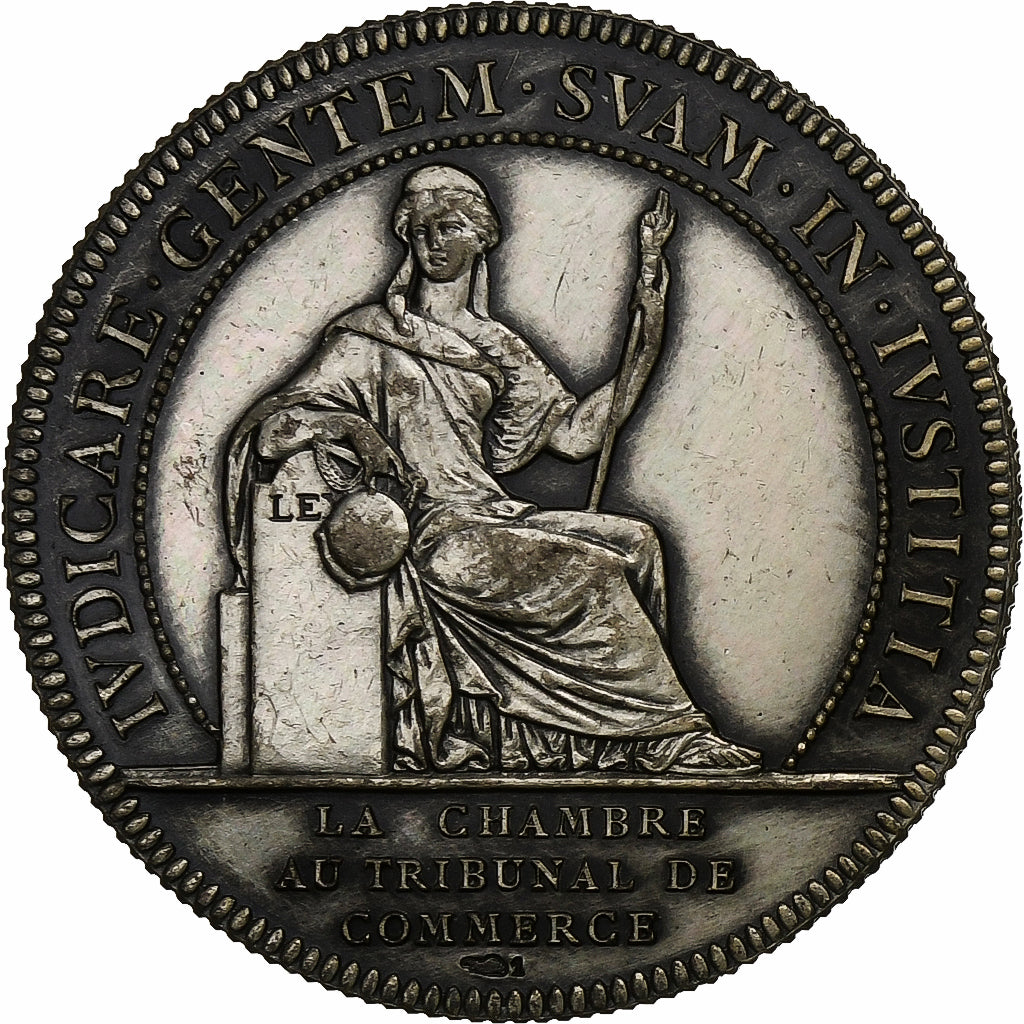 France, Jeton, Chambre au Tribunal de Commerce, Nantes, Argent, Flan brillant