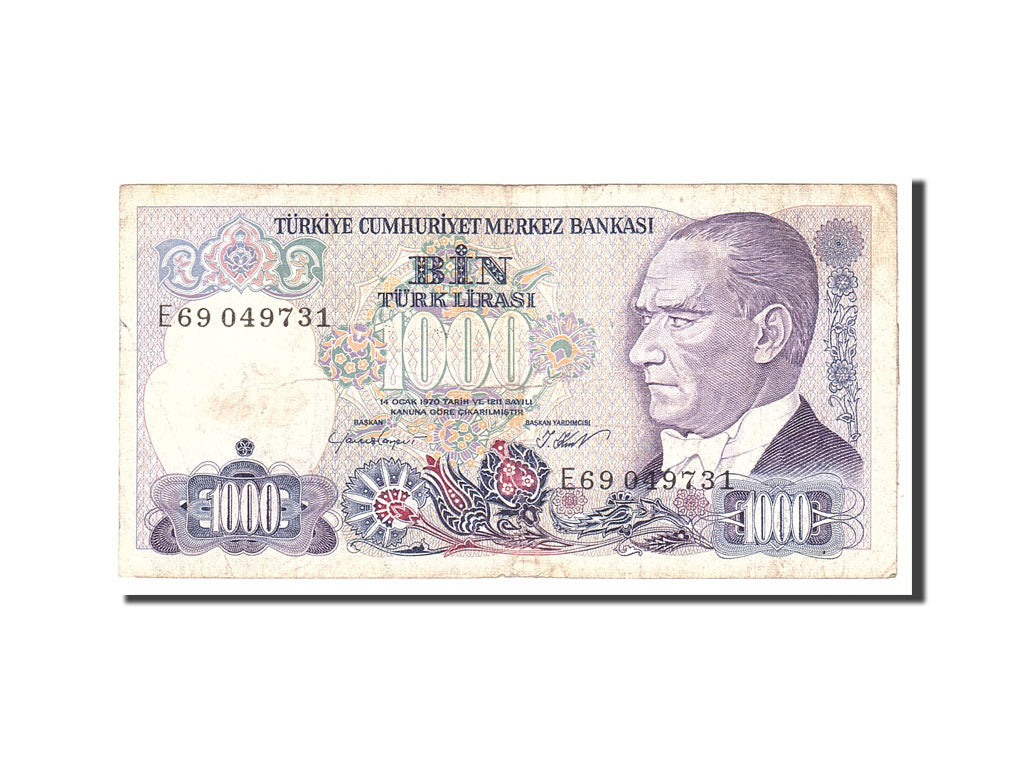 Banknote, Turkey, 1000 Lira, 1986, Undated, KM:196, EF(40-45)