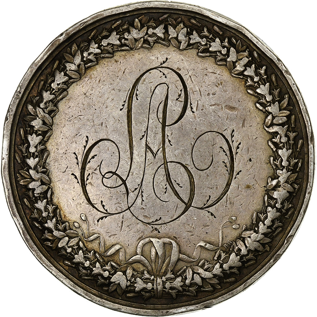 Francia, medalla, Naissance, Angelots, 1810, Plata, Denon / Andrieu, BC+