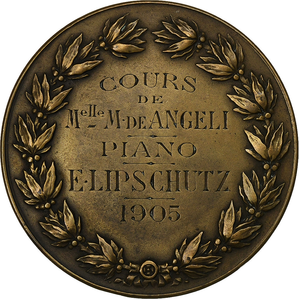 Frankreich, Medaille, Cours de Piano, 1905, Bronze, Brenet, VZ