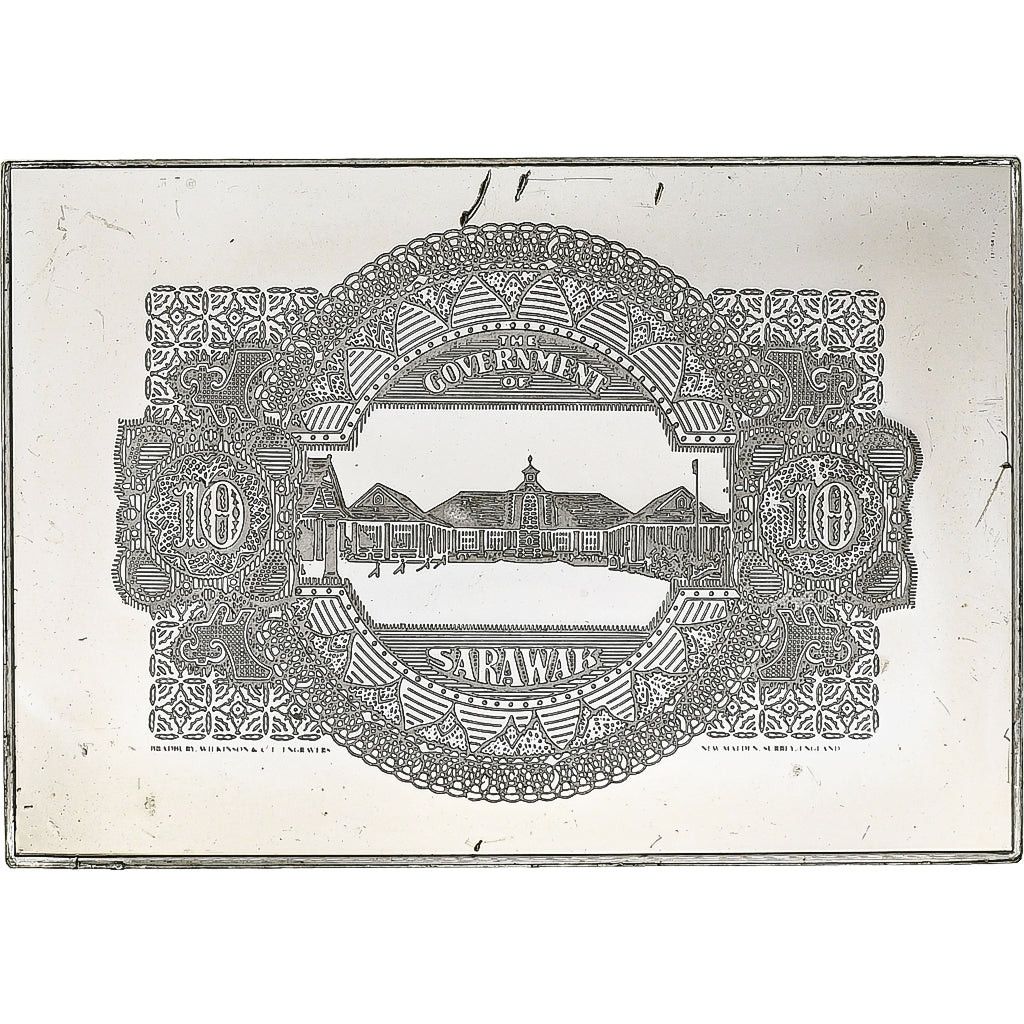 Francia, Timbre, Sarawak, 10 Dollars, Plata, SC