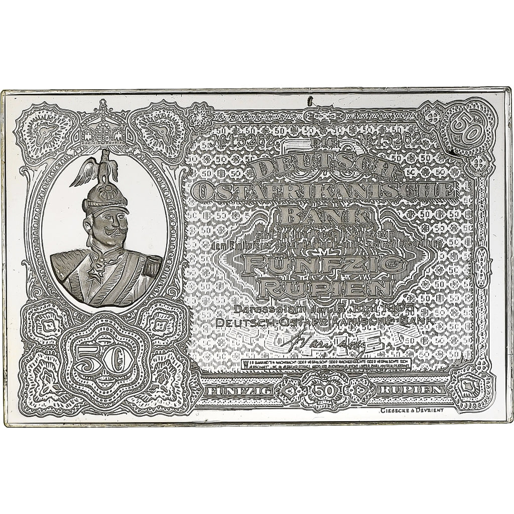 Francja, Timbre, Deutsch Ostafrikanische Bank, Fünfzif Rupien, Srebro, MS(63)