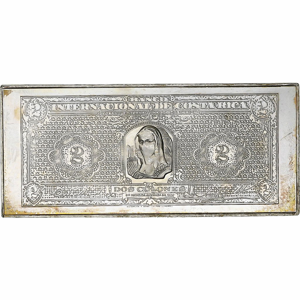 France, Timbre, Internacional de Costa Rica, Dos Colones, Silver, MS(63)