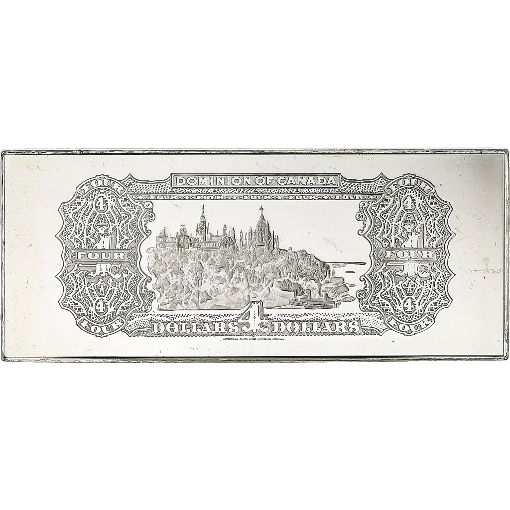 France, Timbre, Dominion of Canada, Four Dollars, Silver, MS(63)