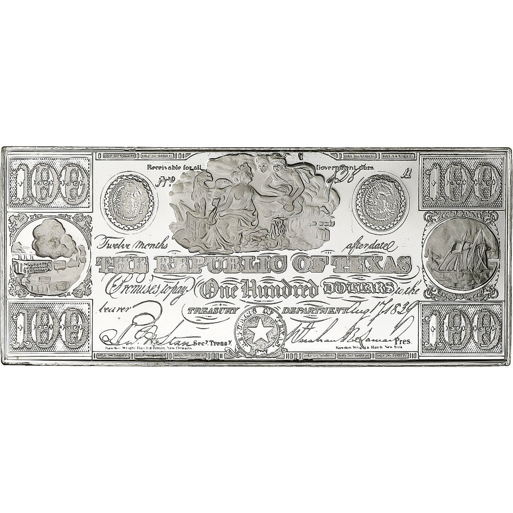 France, Timbre, The Republic of Texas, 100 Dollars, Argent, SPL