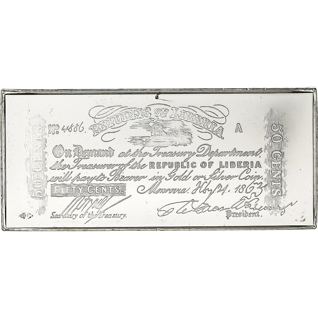 Frankreich, Timbre, Republic of Liberia, Fifty Cents, Silber, UNZ