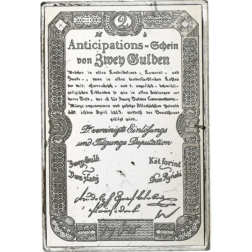 Francia, Timbre, Austria, Anticipations, 2 Gulden, Argento, SPL