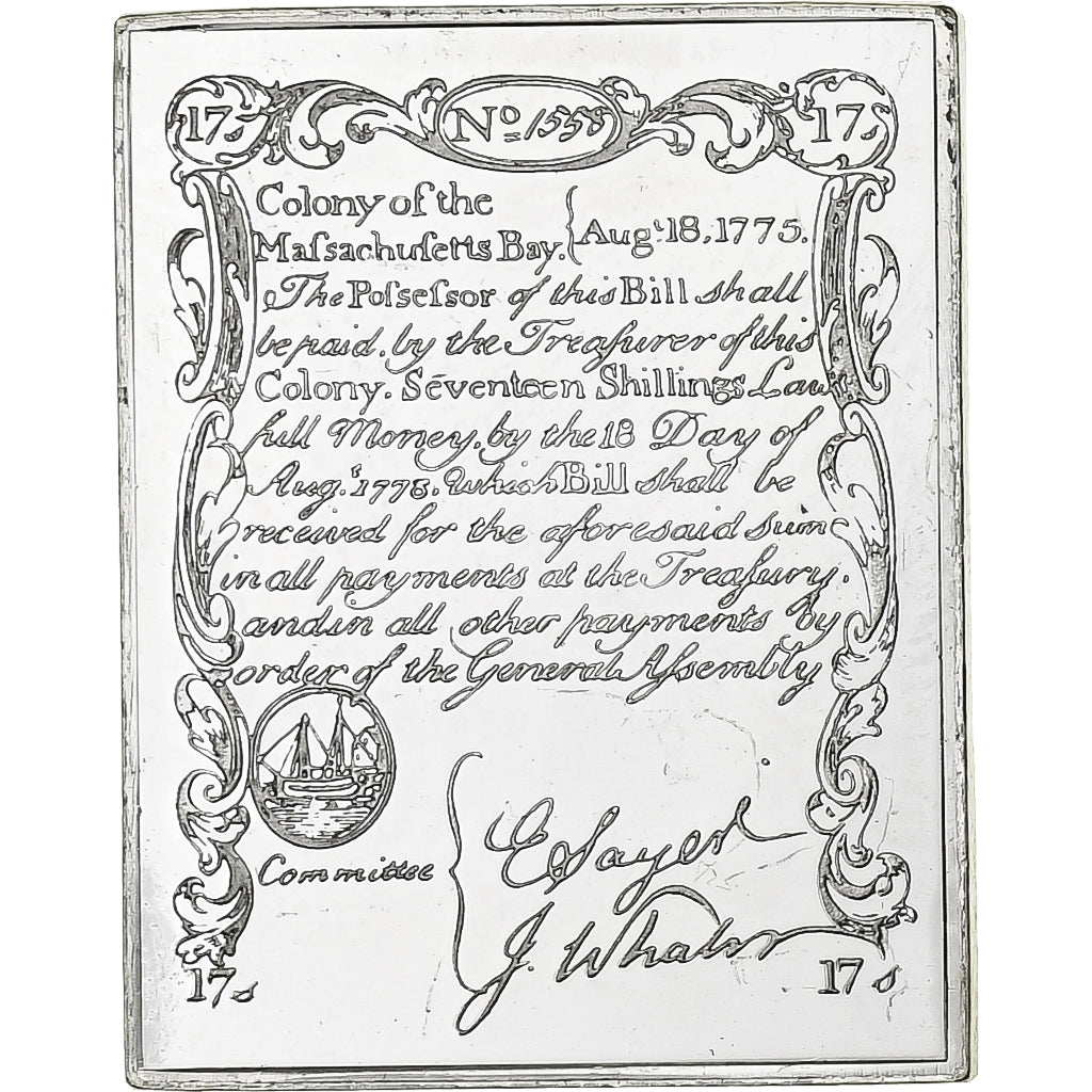 Francia, Timbre, Seventeen Shillings, Argento, SPL