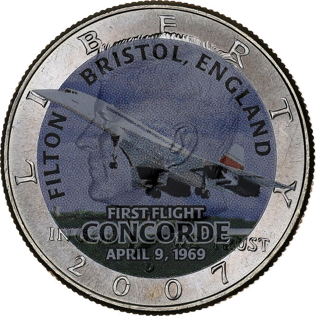 United States, Half Dollar, 2007, U.S. Mint, Premier vol du Concorde