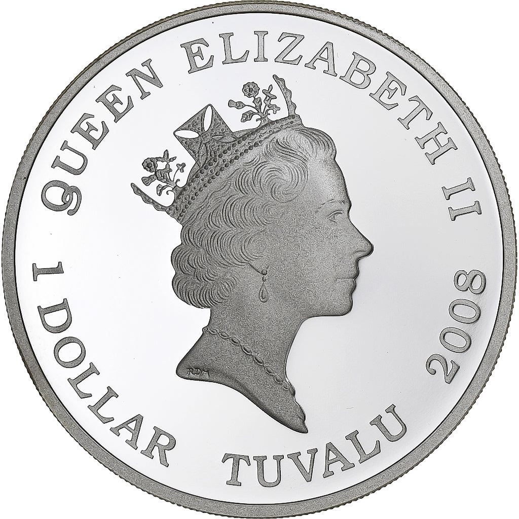Tuvalu, Elizabeth II, Dollar, P-51 Mustang, 2008, Perth, Proof, Silver