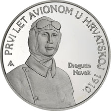 Croatia, 150 Kuna, 2010, Prvi Let Avionom u Hrvatskoj, Silver, MS(65-70)