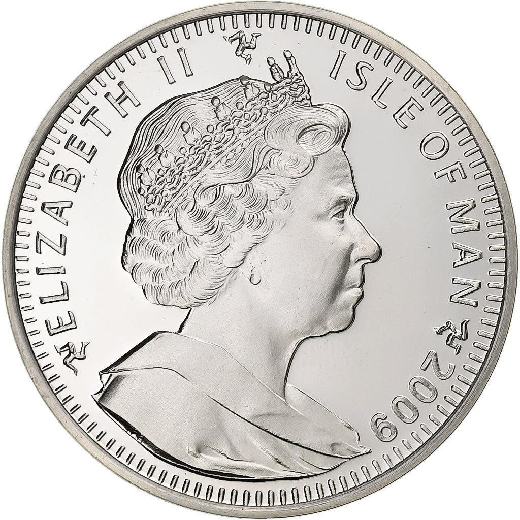 Isle of Man, Elizabeth II, Crown, Concorde, 2009, Pobjoy Mint, Silver, MS(64)