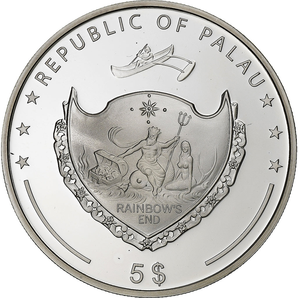 Palau, 5 Dollars, 40 YEARS OF BOEING 747, 2009, Silver, MS(65-70)