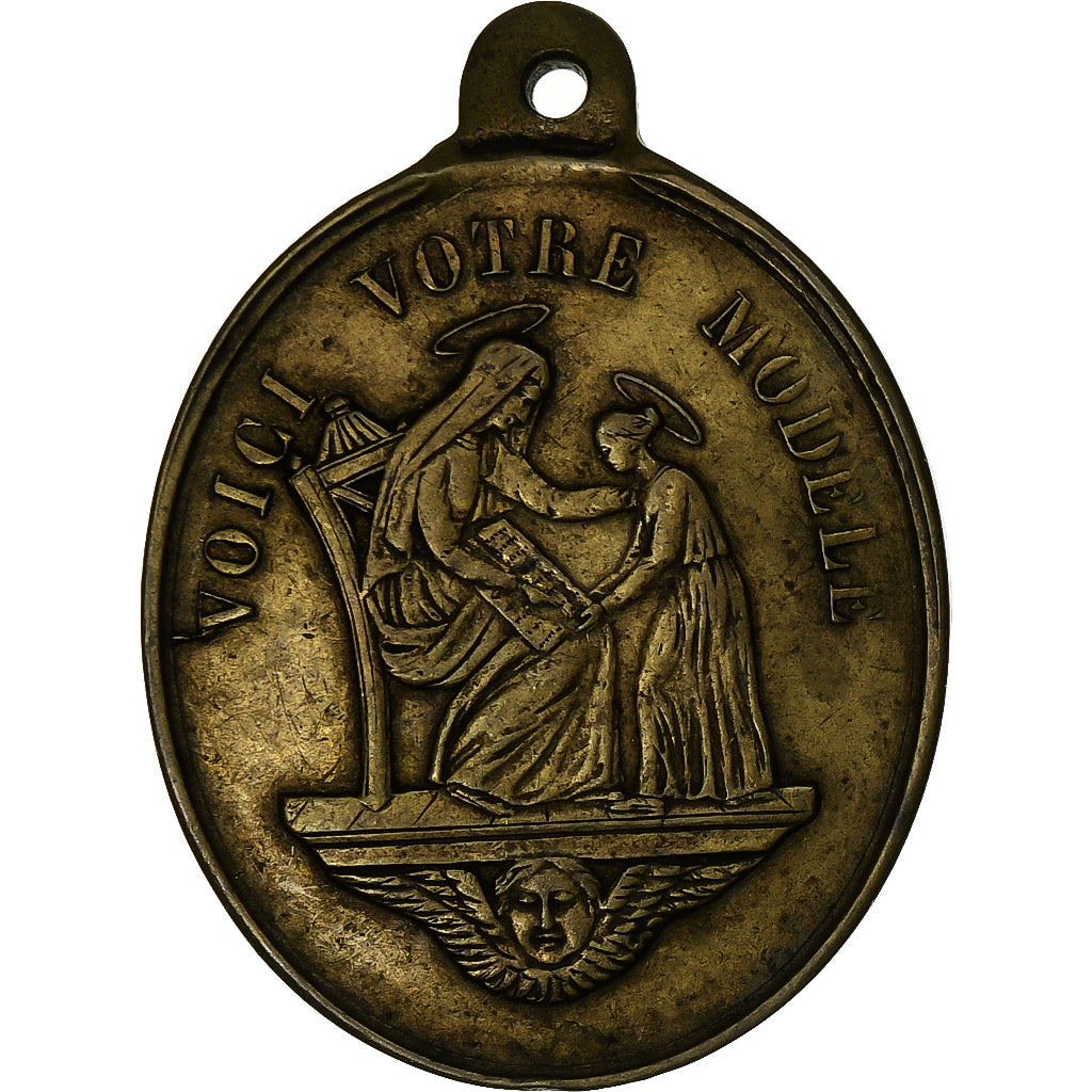 Frankrijk, Medaille, A la Gloire des Sacrés Coeurs de Jésus et Marie, Tin, ZF