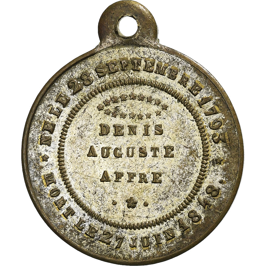 France, Medal, Mort de Monseigneur Affre, Archevêque de Paris, 1848, Silvered