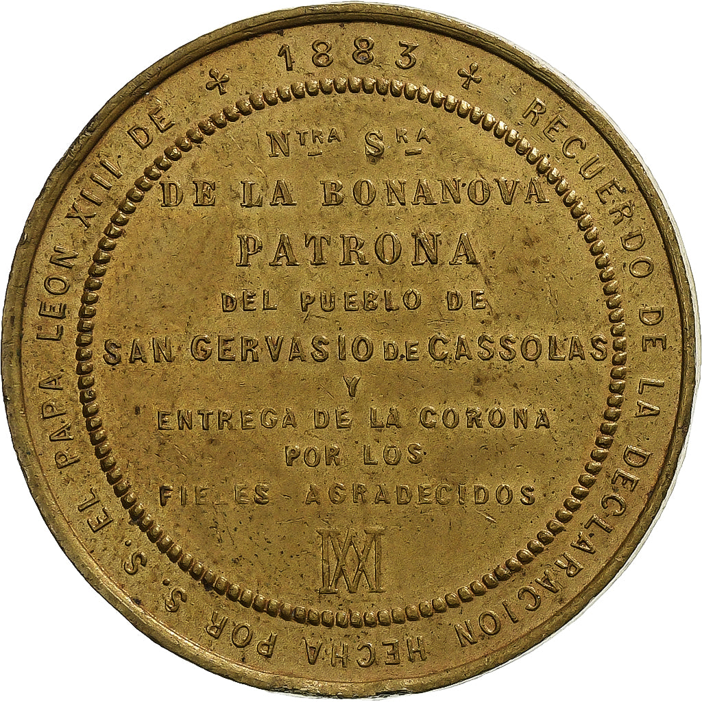 España, medalla, Nostra Senora de la Bonanova Patrona, Latón, MBC