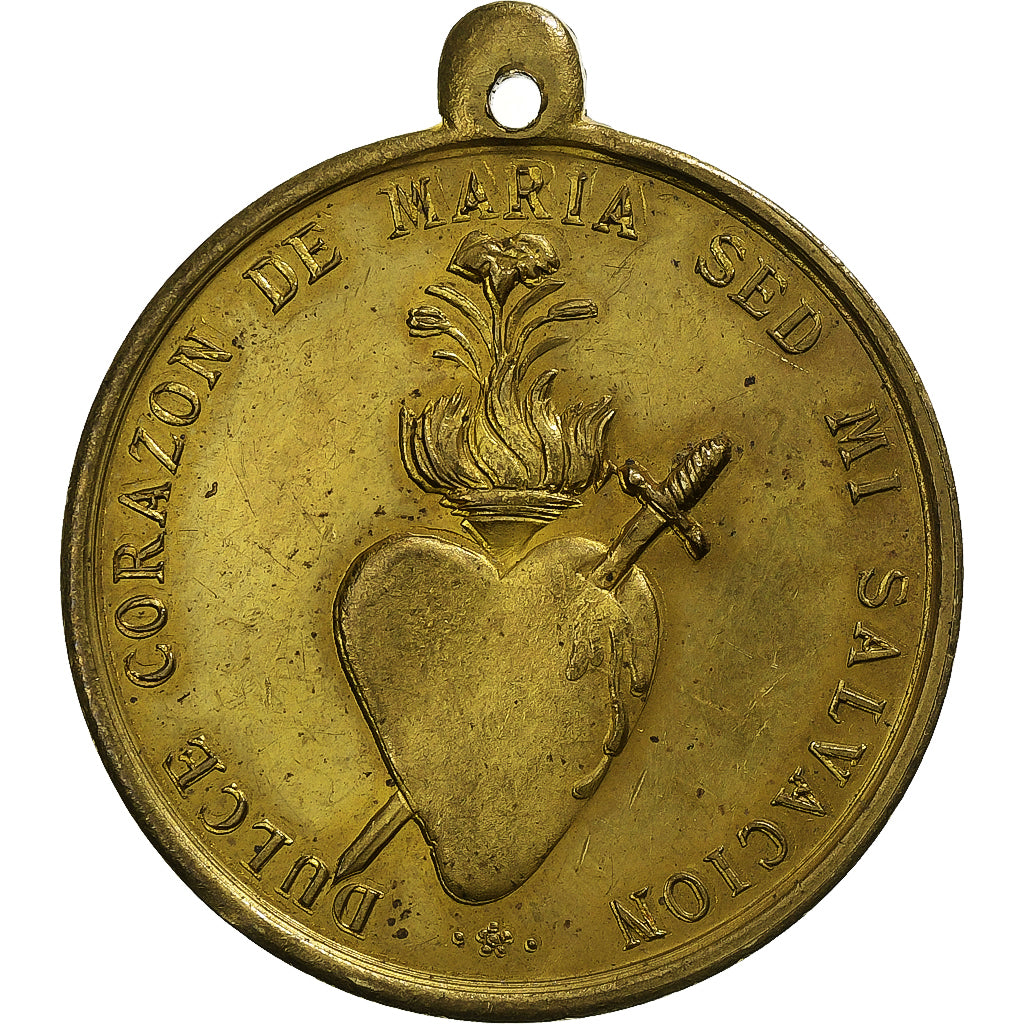 Colombie, Médaille, Congregacion del Sacrado Corazon de Jesus, Laiton, TTB+