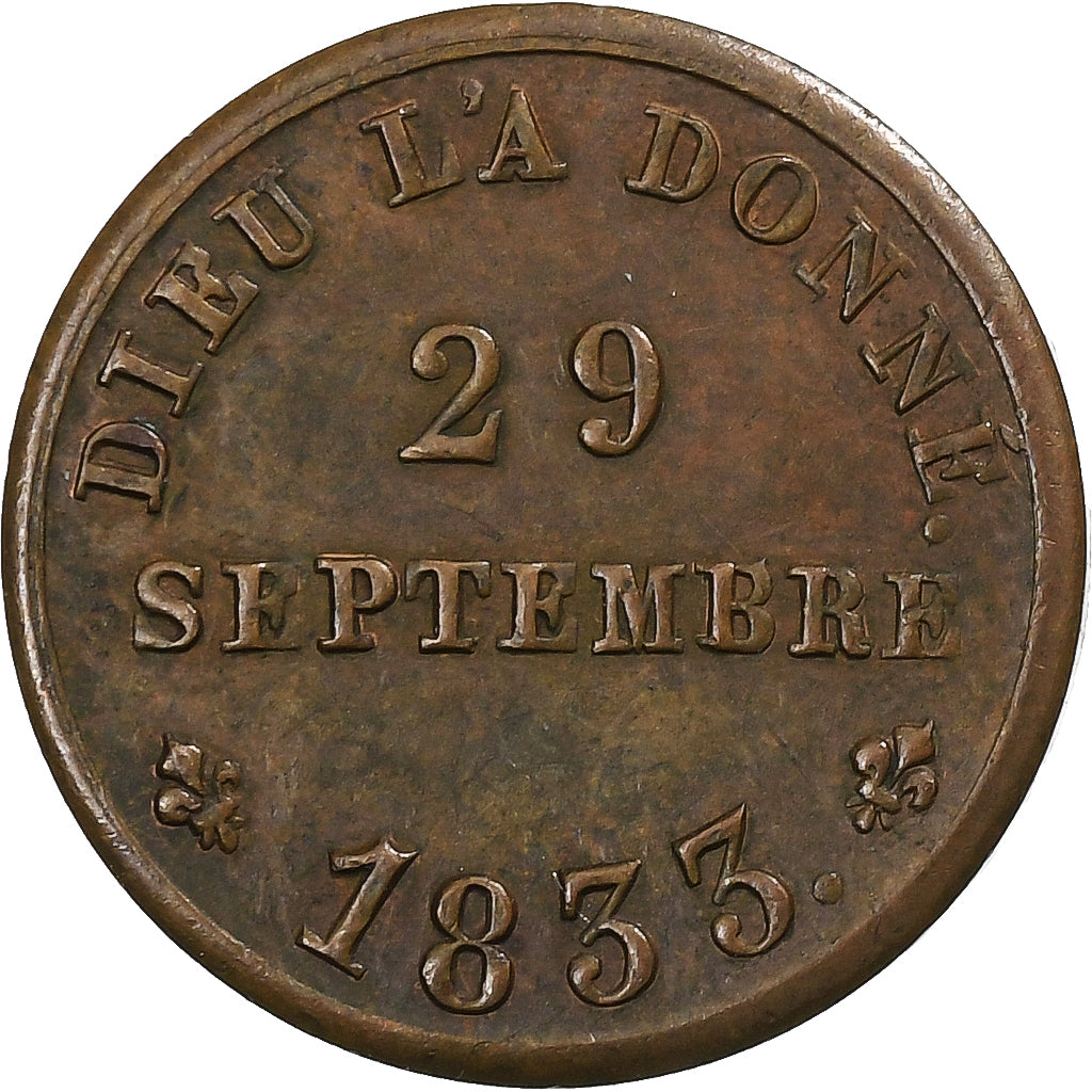 Francia, medalla, Henri V, Henri V, Module du Demi-franc, Majorité du Roi