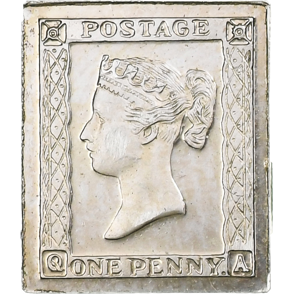 France, Timbre, Postage One Penny, Silver, AU(55-58)