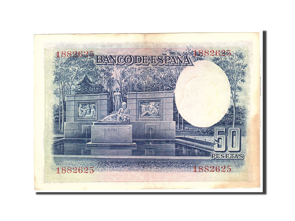 Banknote, Spain, 50 Pesetas, 1935, 1935-07-22, KM:88, AU(50-53)