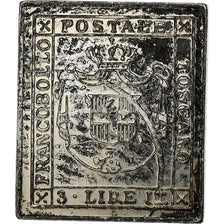 Francia, Timbre, Italian States Tuscany, 3 Lire, Plata, EBC