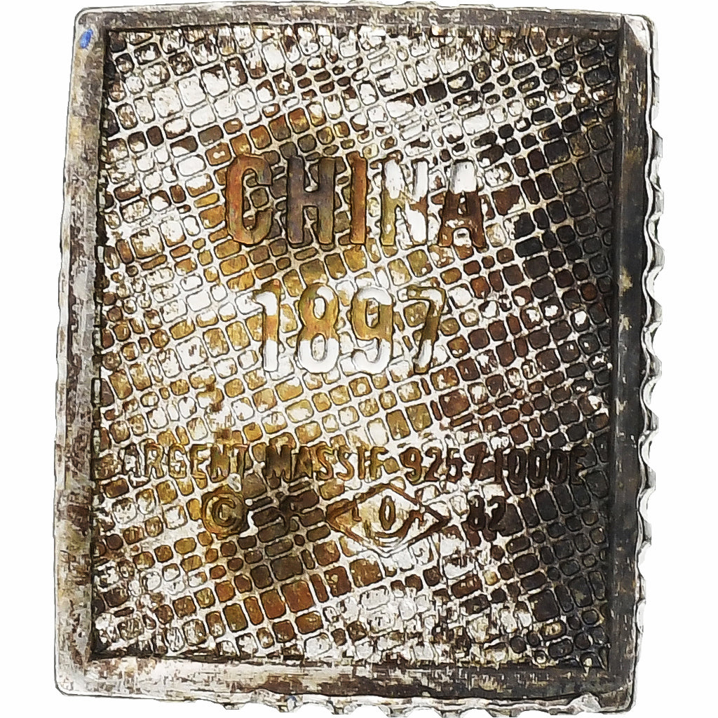 France, Timbre, China, 3 Cents, Silver, AU(55-58)