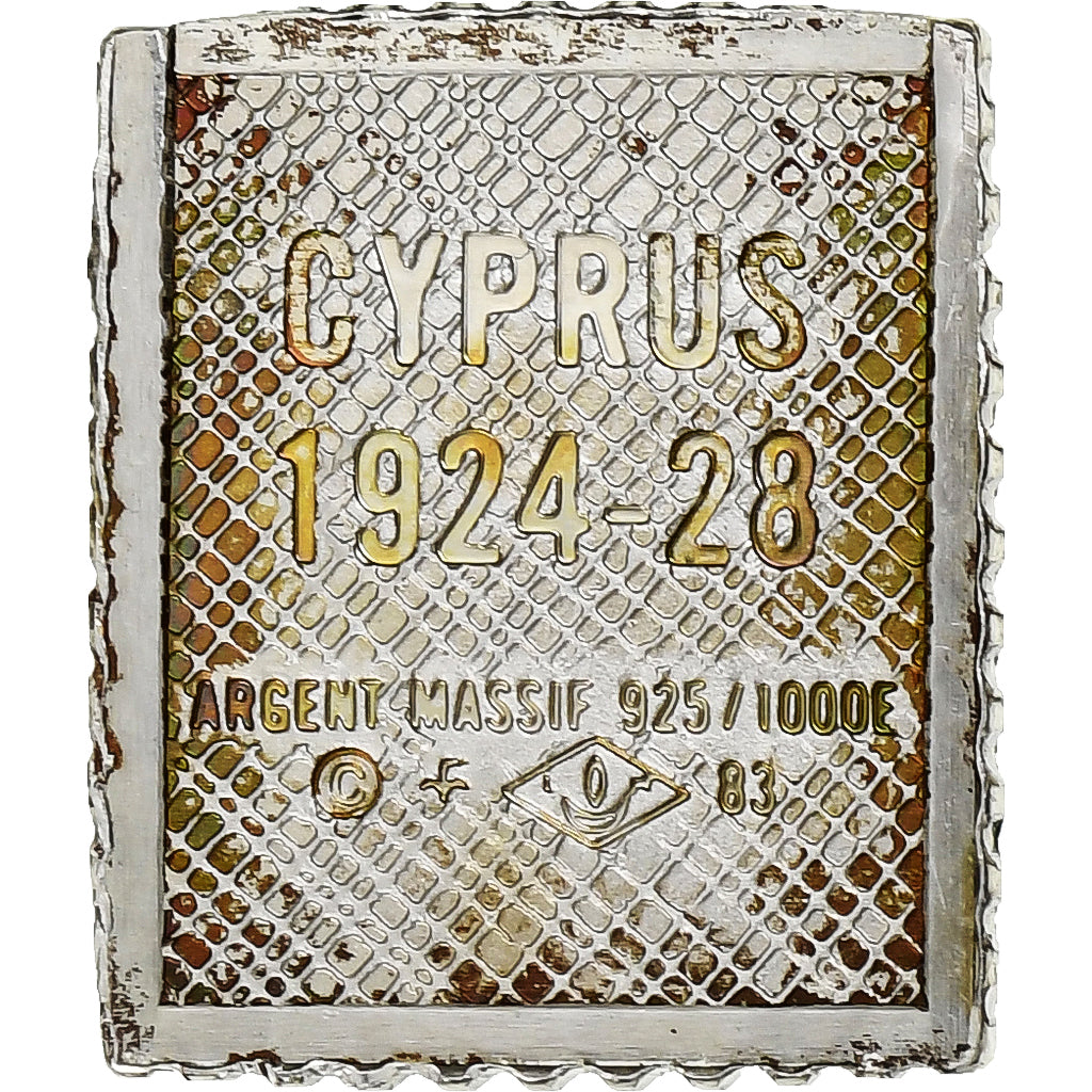 France, Timbre, Cyprus Postage, 5 Pounds, Silver, AU(55-58)
