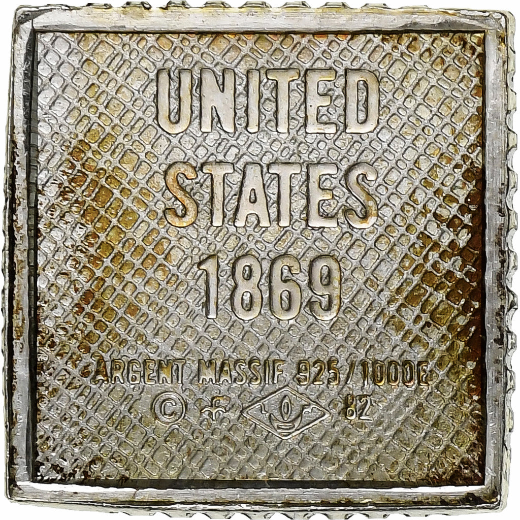 França, Timbre, U.S Postage, 15 Cents, Prata, AU(55-58)