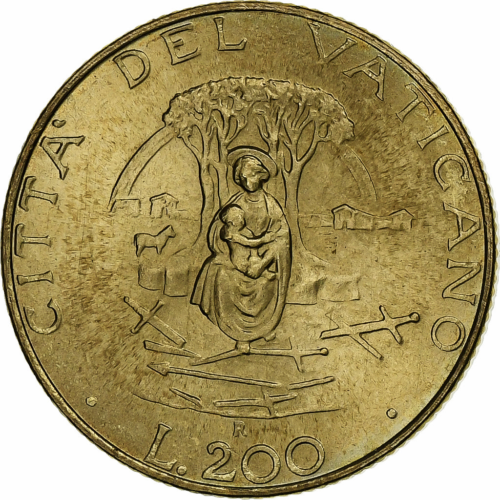 CIDADE DO VATICANO, John Paul II, 200 Lire, 1987, FDC, Alumínio-Bronze