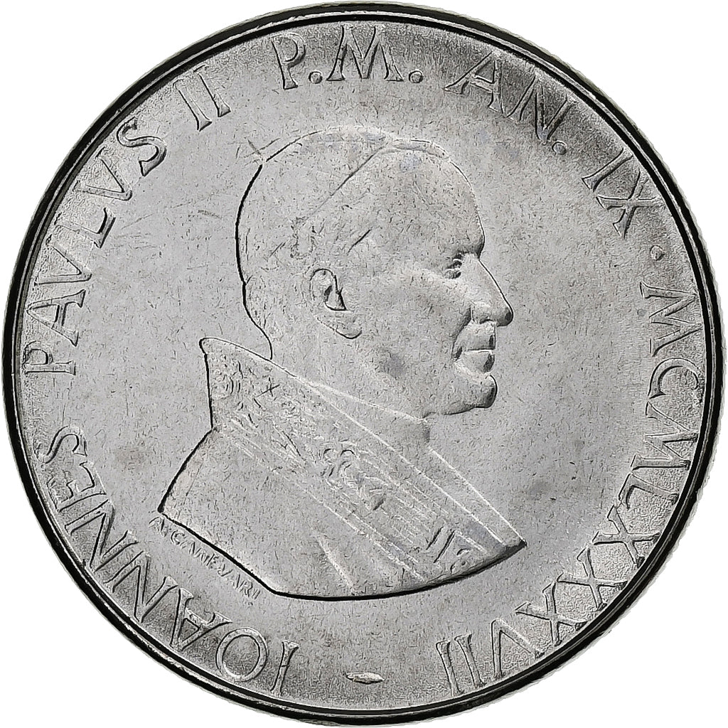 CIDADE DO VATICANO, John Paul II, 100 Lire, 1987, FDC, Aço Inoxidável