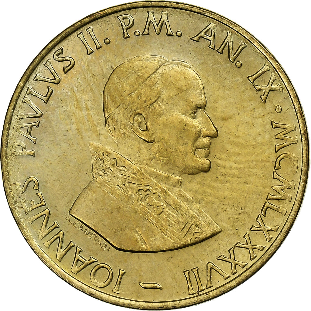 CIDADE DO VATICANO, John Paul II, 20 Lire, 1987, Alumínio-Bronze, MS(65-70)