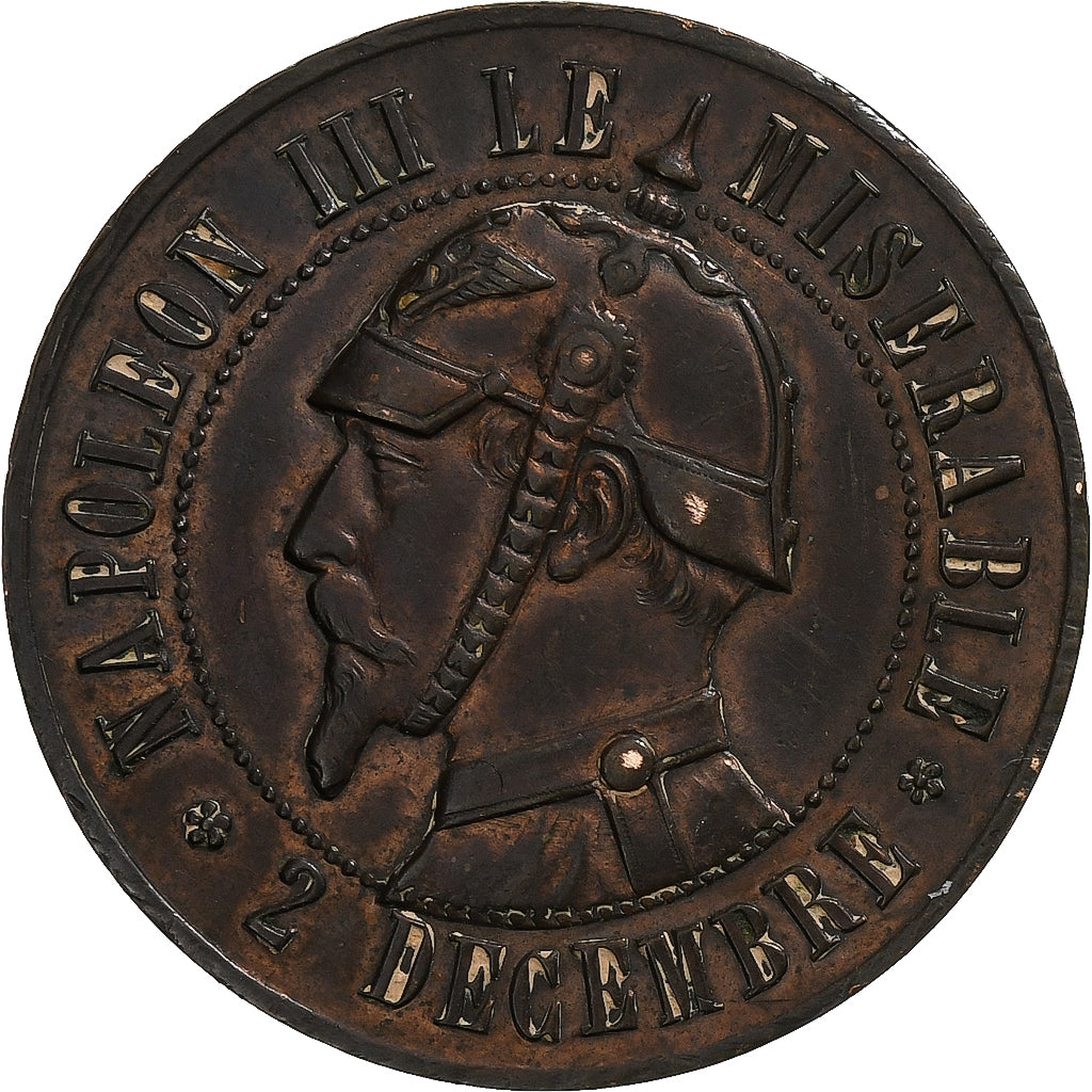 Frankreich, 10 Centimes, 1870, Sedan, Satirique, Bronze, SS+