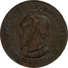 France, Napoleon III, 10 Centimes, Sedan, 1870, Satirique, Bronze, EF(40-45)