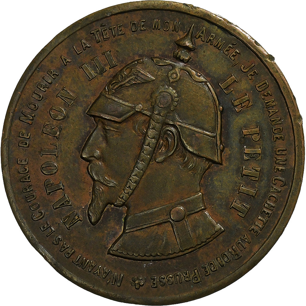 Francja, 10 Centimes, Napoléon III, 1870, Satyryczne, Brązowy, EF(40-45)