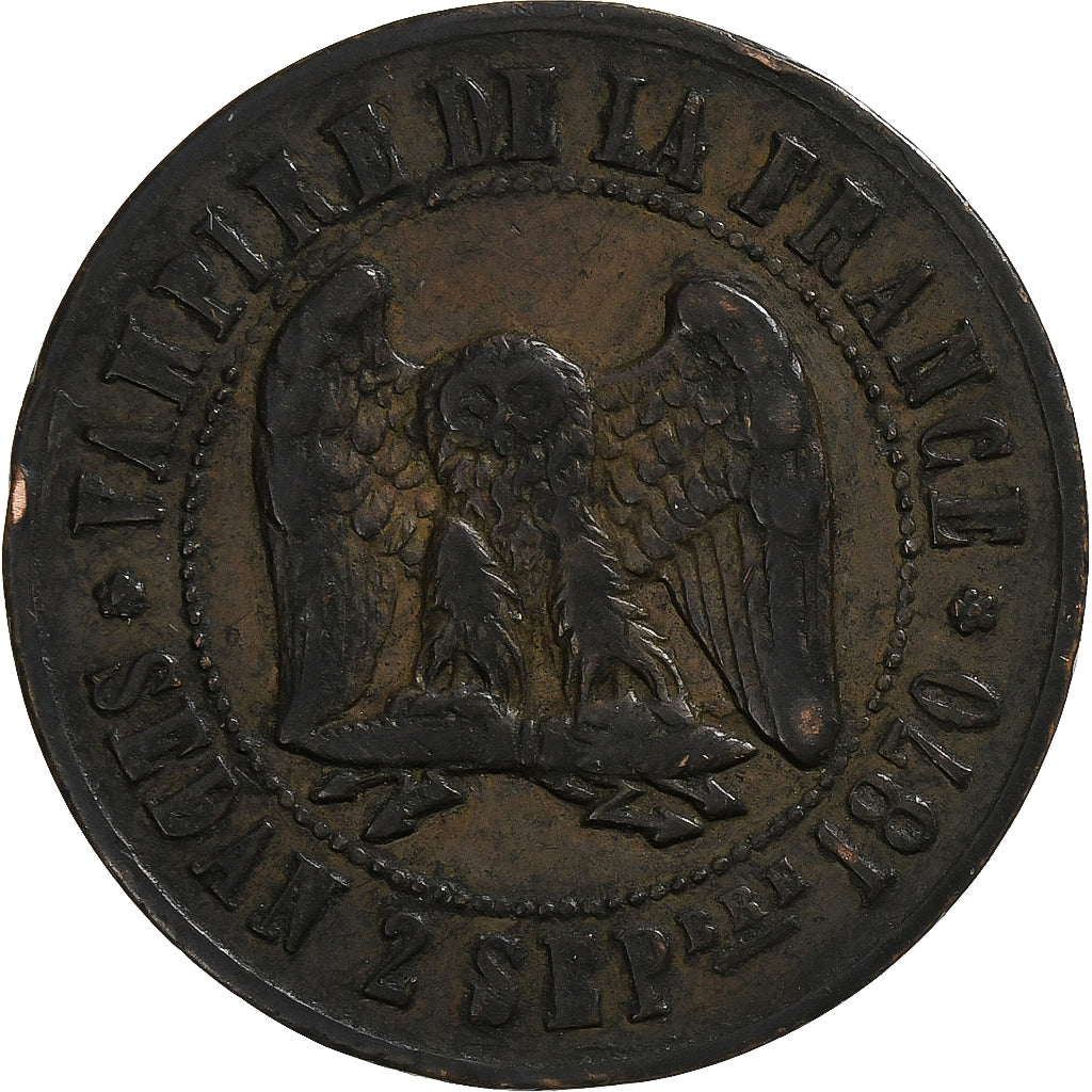 Frankreich, 10 Centimes, Napoléon III, Sedan, 1870, Satirique, Bronze, SS