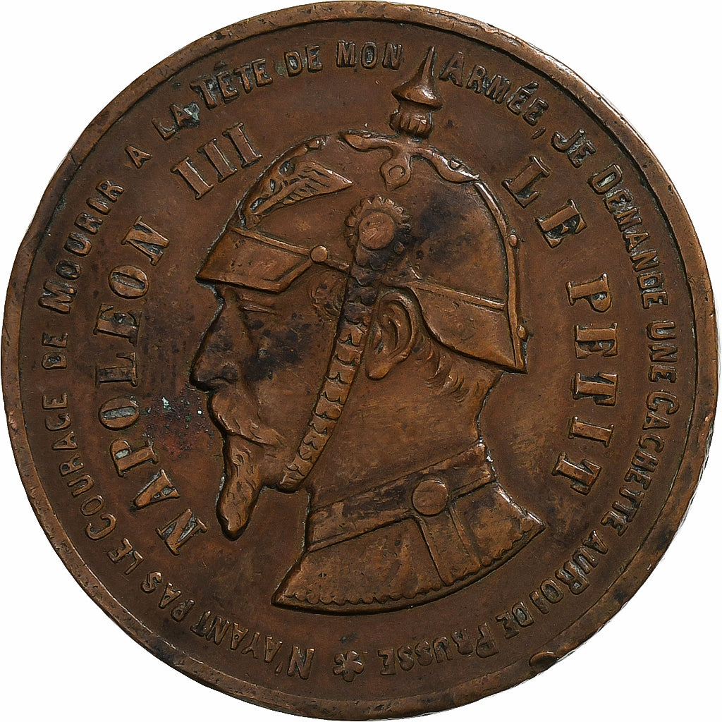 Frankreich, 10 Centimes, Napoléon III, Sedan, 1870, Satirique, Bronze, S+