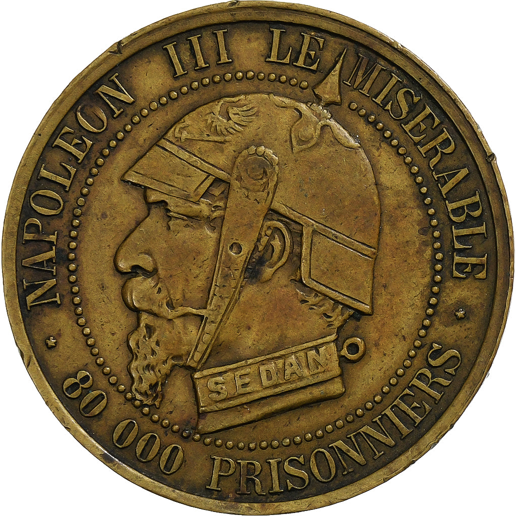 Frankrijk, Napoleon III, 5 Centimes, 1870, Paris, Satirique, Bronzen, ZF