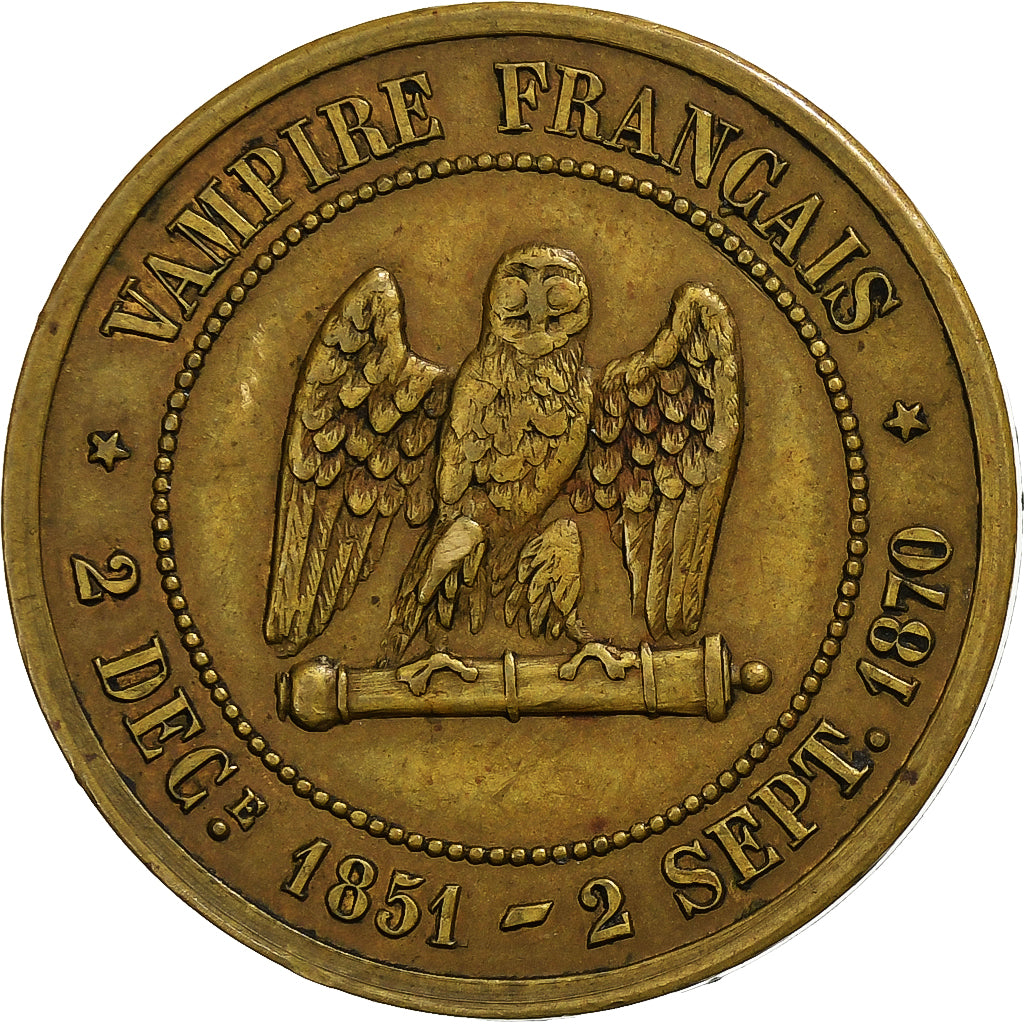 Frankreich, Napoleon III, 5 Centimes, 1870, Paris, Satirique, Bronze, SS